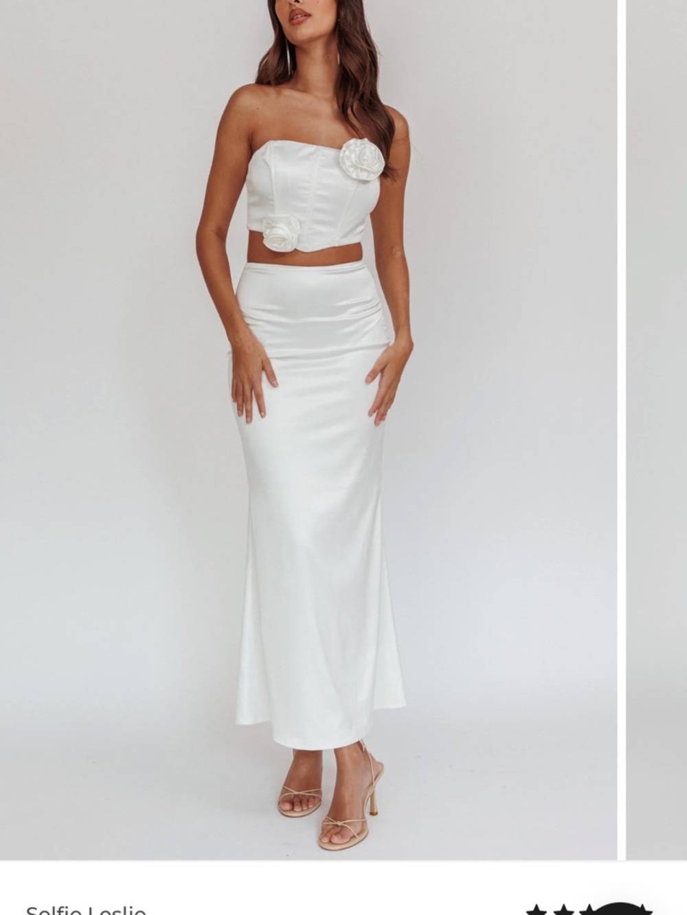 Satin White High-Waist Maxi Skirt